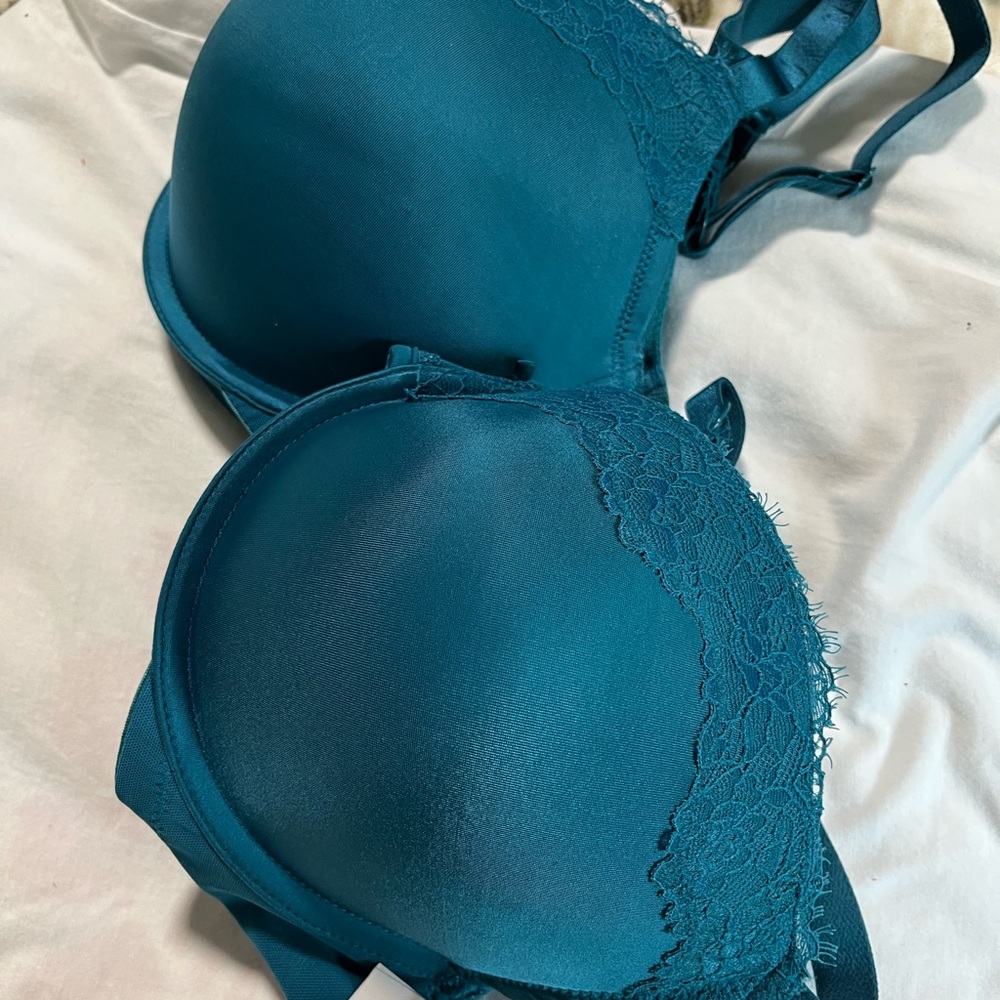 Auden Teal Lace Trim Bra